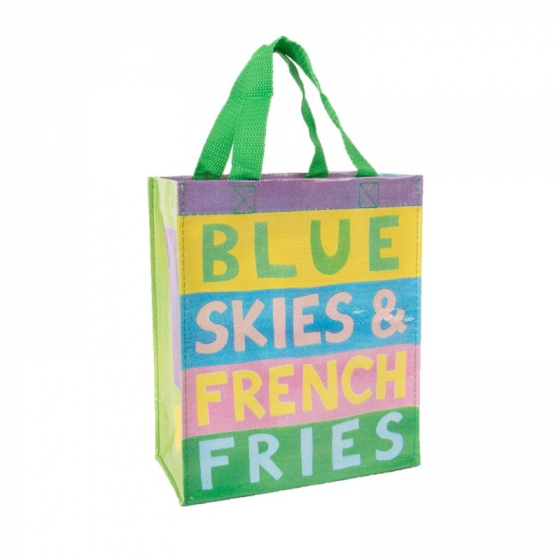 Kleine shopperbag van gerecycleerd materiaal - Blue skies & French Fries