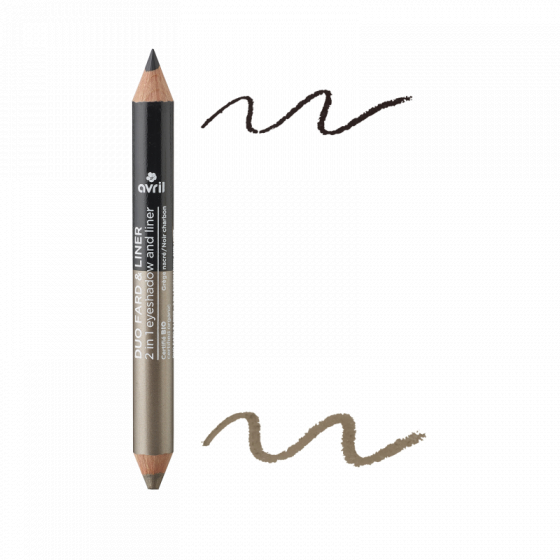 Duo oogschaduw- en liner potlood Bio - Charcoal/Grège Duo oogschaduw- en liner potlood Bio - Charcoal/Grège