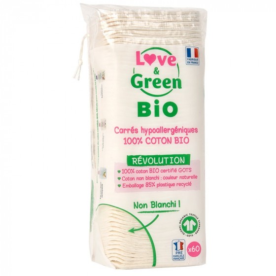 Vierkante baby van bio katoen - 60 stuks Vierkante baby van bio katoen - 60 stuks
