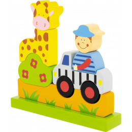 Magnetische houten 3D-puzzel de Dierentuin Vanaf 10 maanden