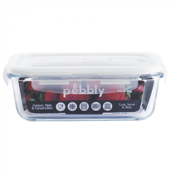 Pebbly - Plat en verre rectangulaire - 850 - Sebio
