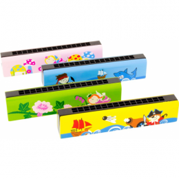 Houten mondharmonica Piraat en prinses Vanaf 36 maanden